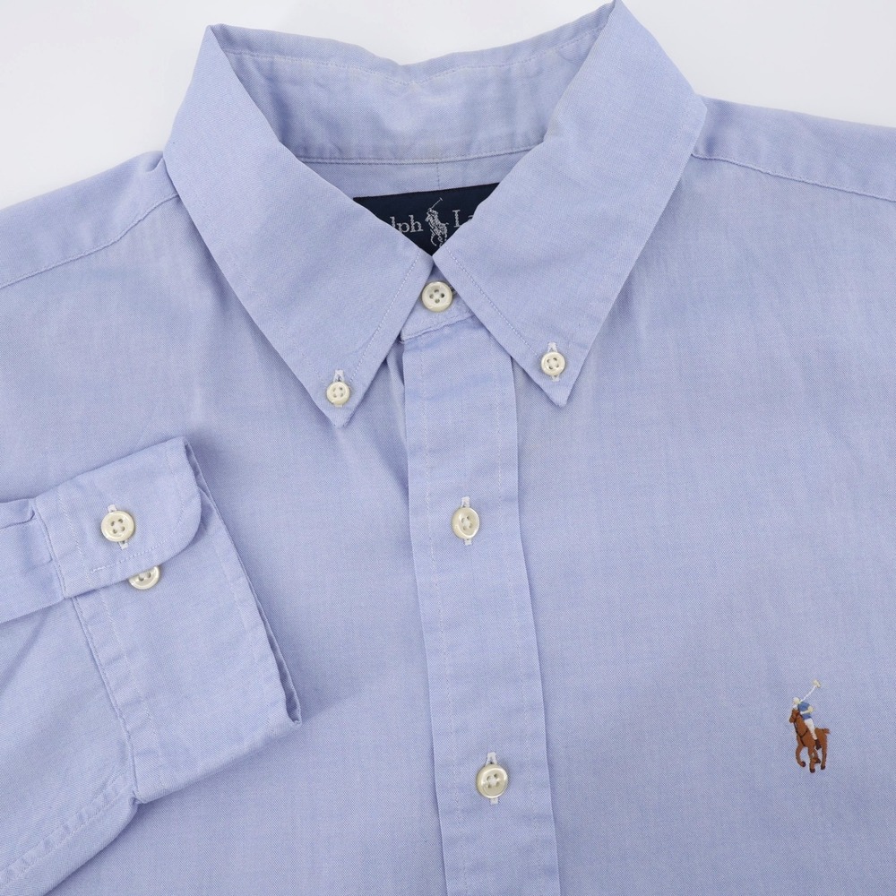Polo Ralph Lauren Classic Fit Oxford Shirt Blue Long Sleeve Mens 16 32/33 Large